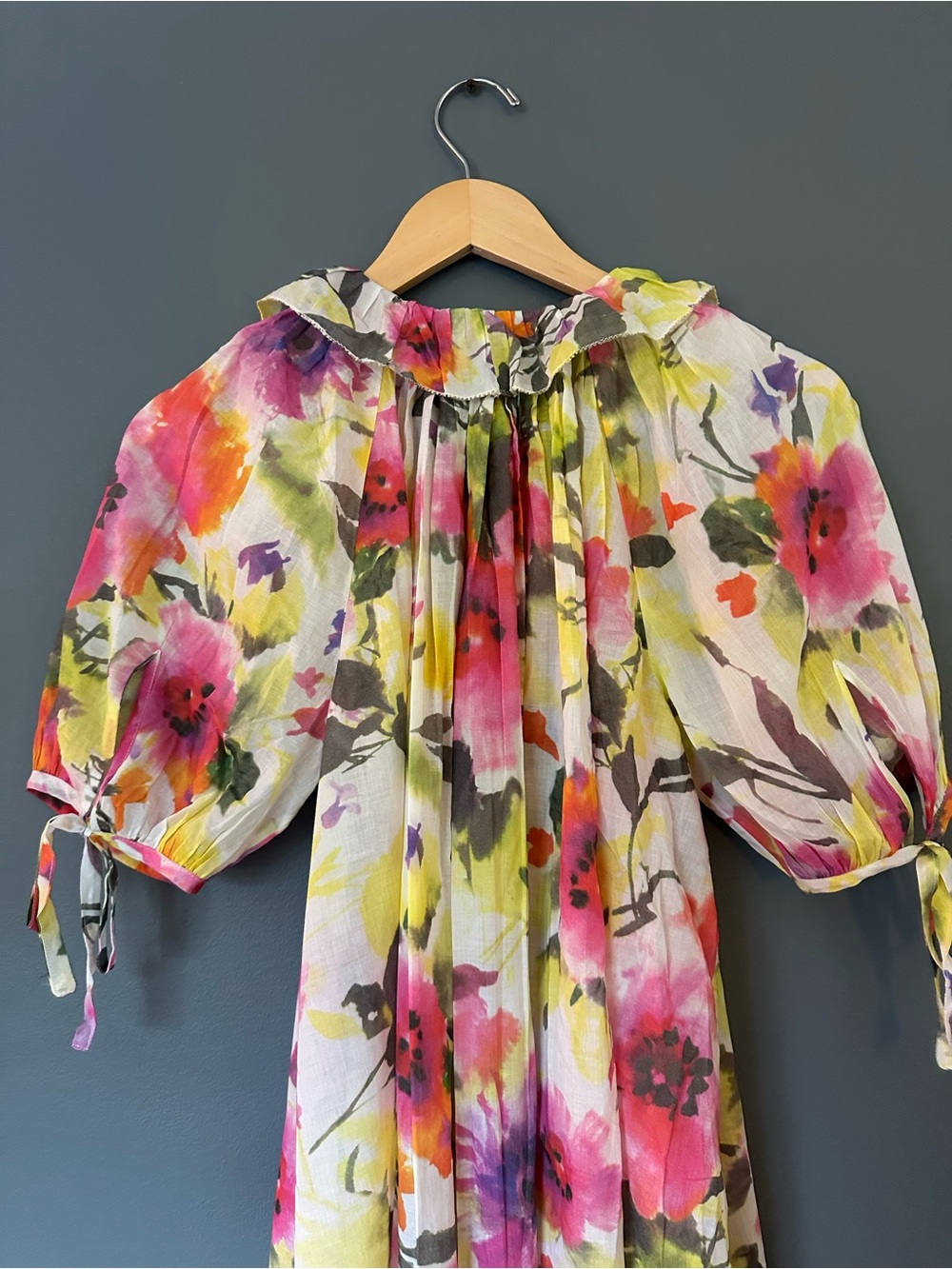 Jcrew Floral Puff-Sleeve Midi Cover Up Dress. Perfect Condition Small - Picture 5 of 13